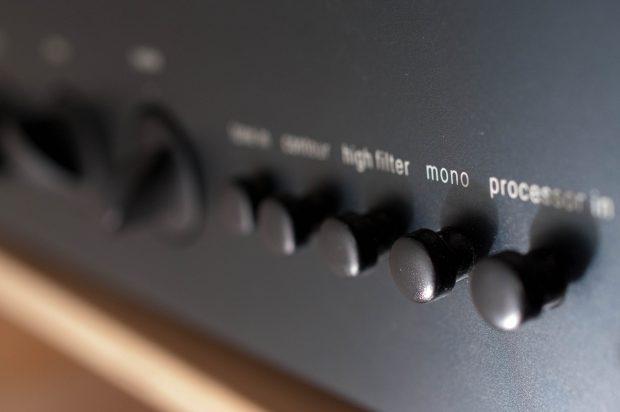 Process buttons on the front of a preamp.