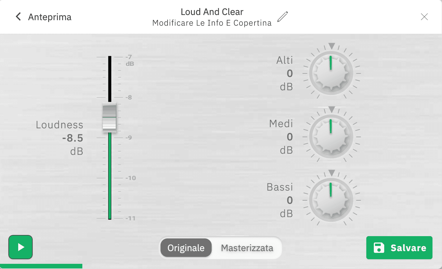 Preview your track before saving your master.