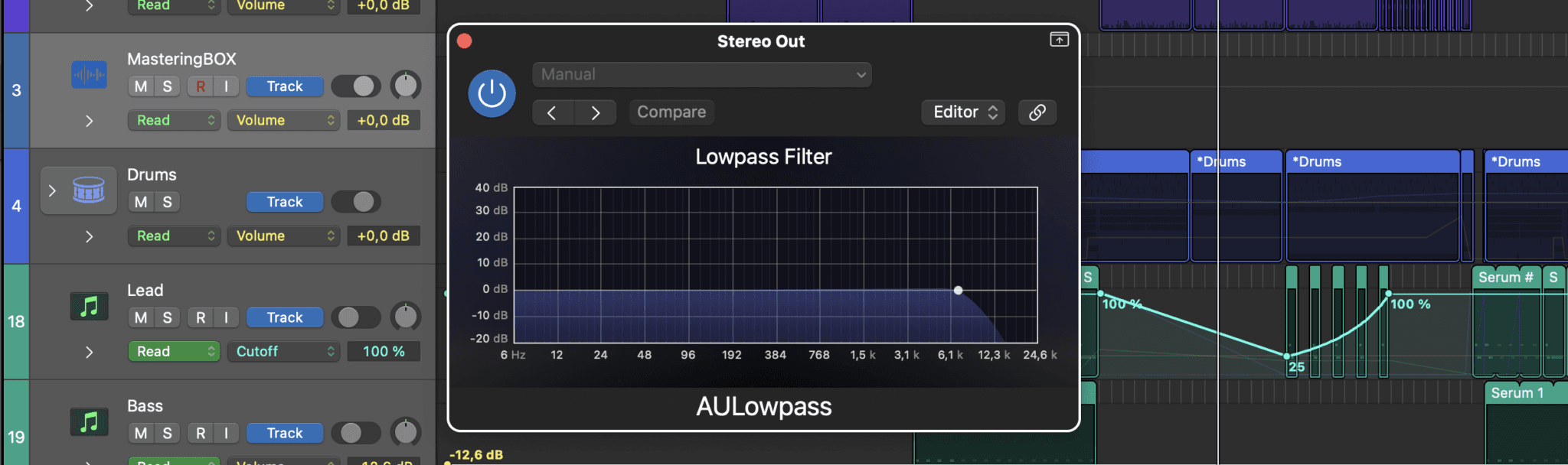 Low-pass filter Logic plugin