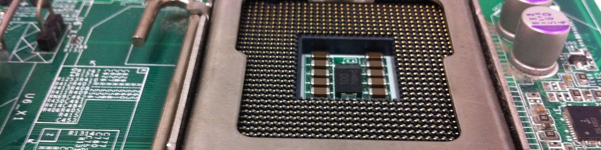 A CPU chip in a PC