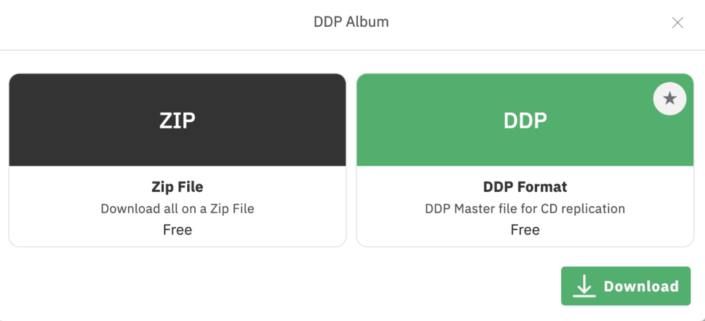DDP Master export in masteringbox new mastering app
