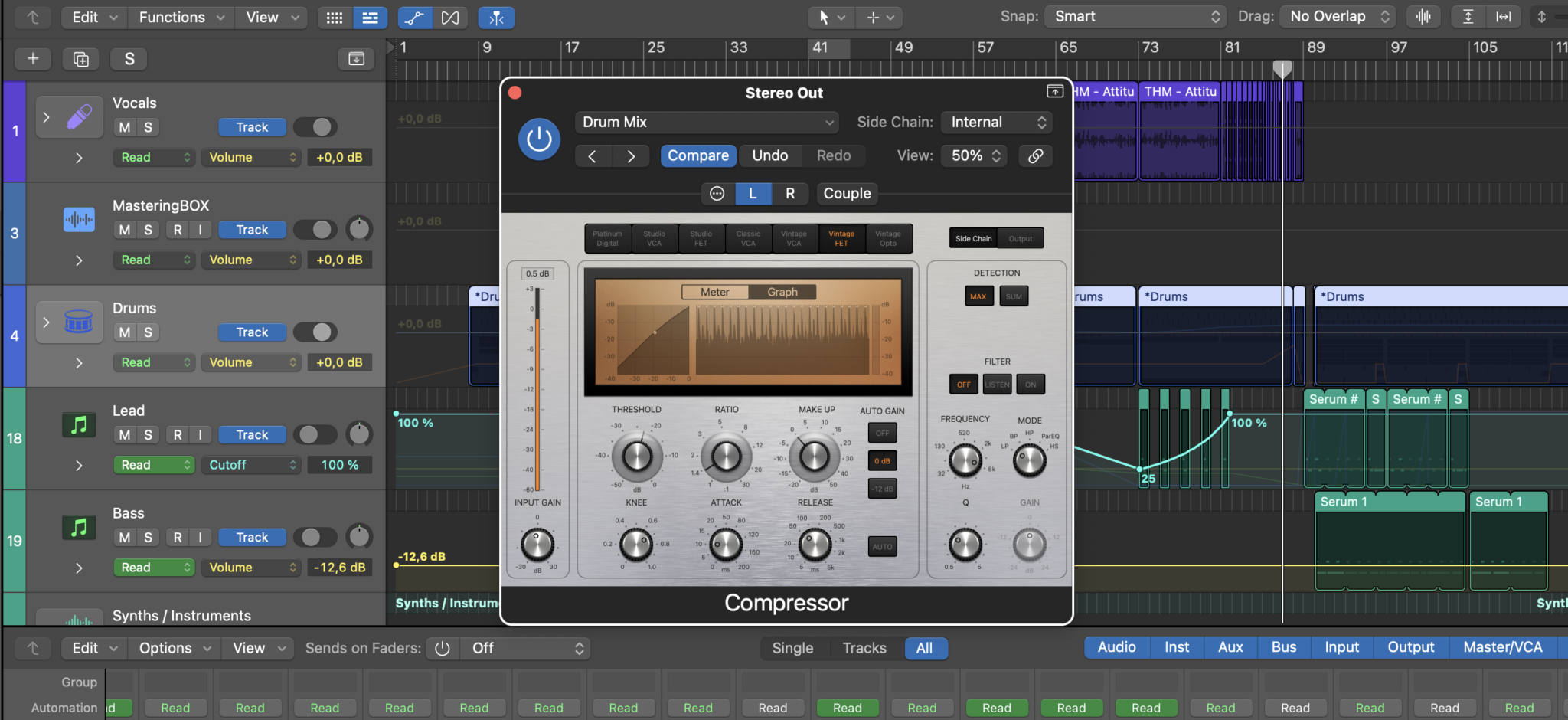 compresor sidechain en Logic