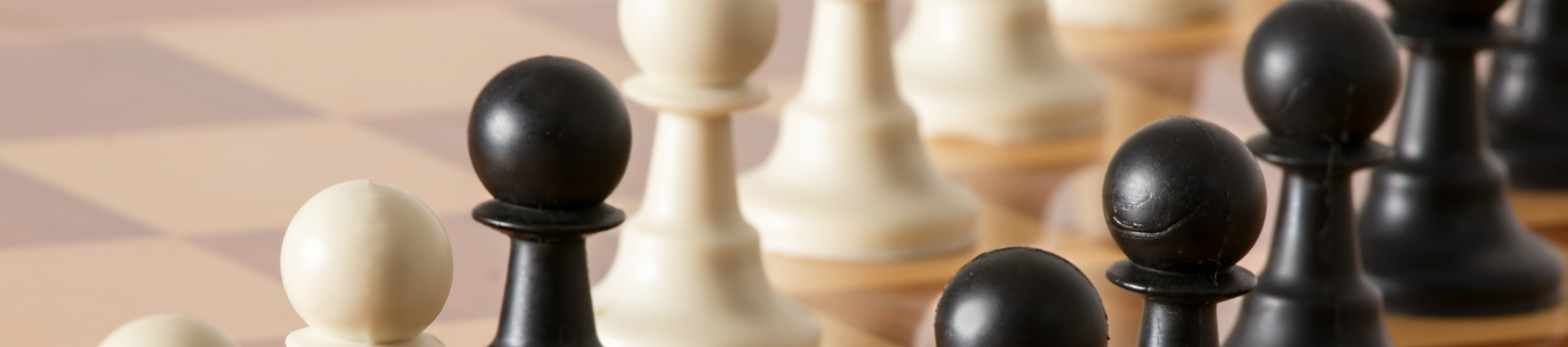 Visible contrast in black and white chess pieces
