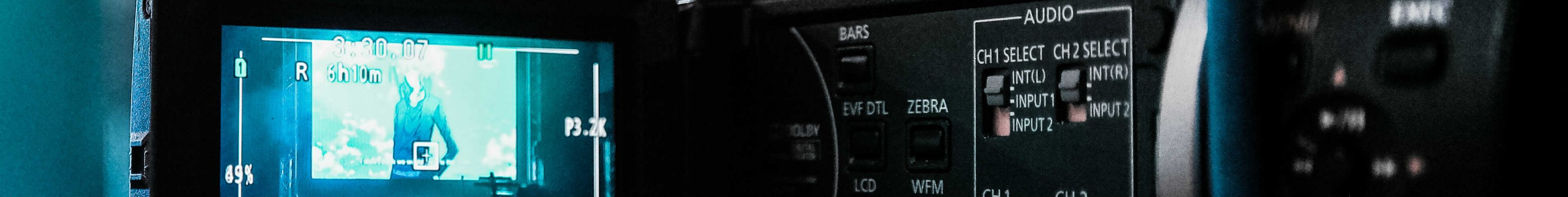 A video camera shooting a film