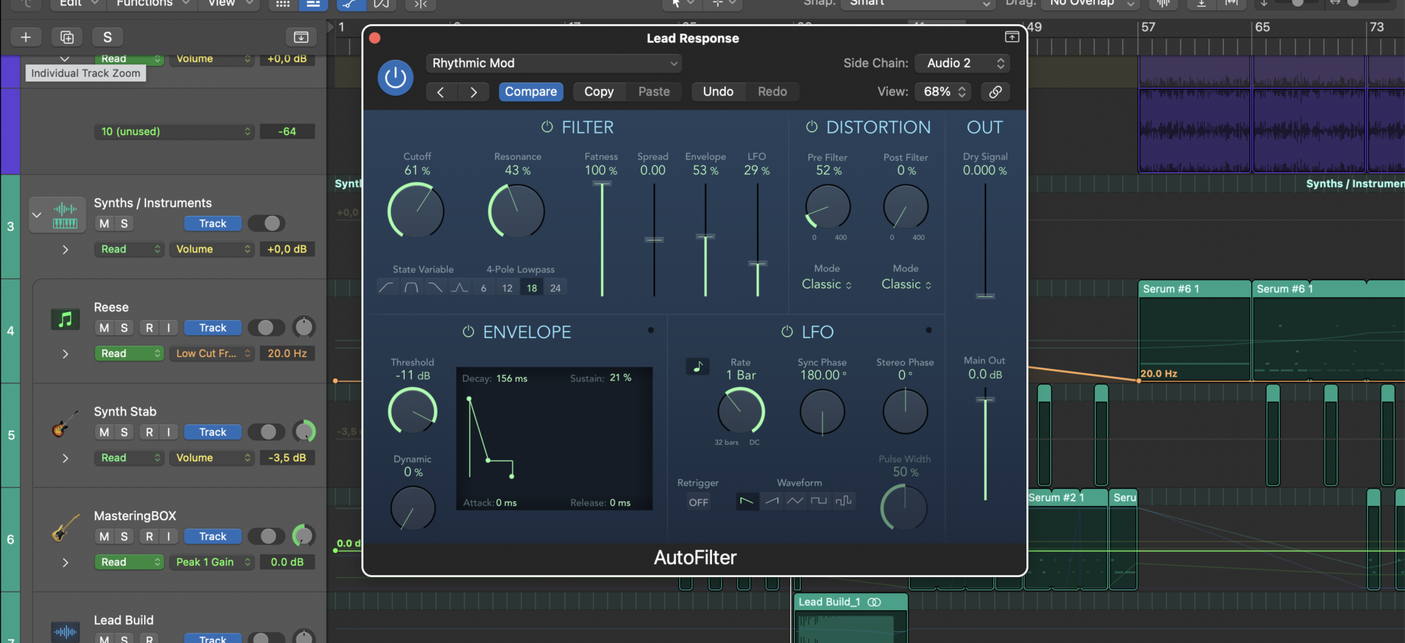 plugin de distorsión sidechain en Logic