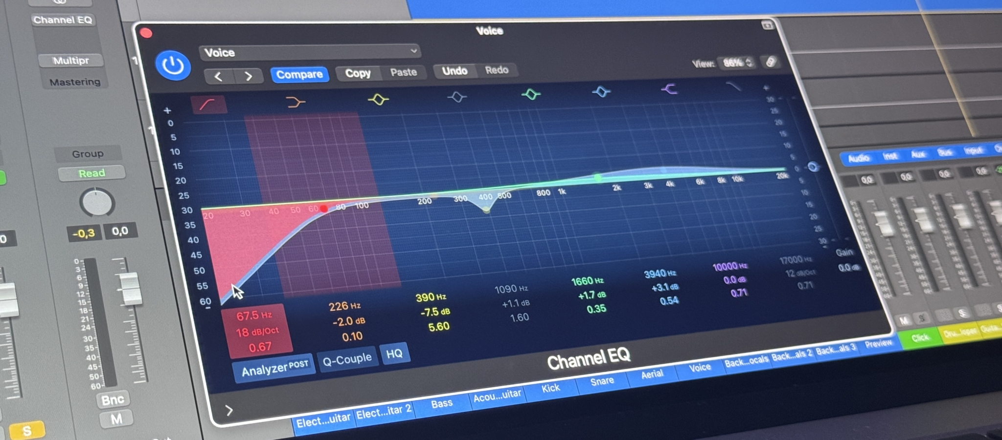 Frequency masking in Subtractive EQ